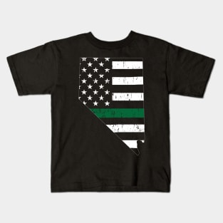 Nevada Thin Green Line Military and Border Patrol Shirt Kids T-Shirt